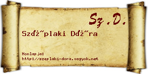 Széplaki Dóra névjegykártya